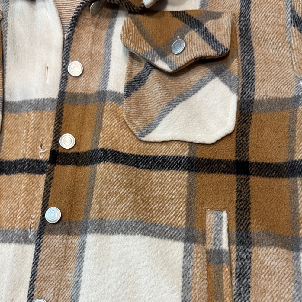 Plaid Button-Up Shacket - Picture 3 of 6